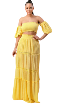 Yellow Color Skirt set